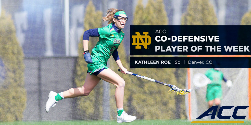 Kathleen Roe Named ACC Co-Defensive Player of the Week Kathleen Roe Named ACC Co-Defensive Player of the Week