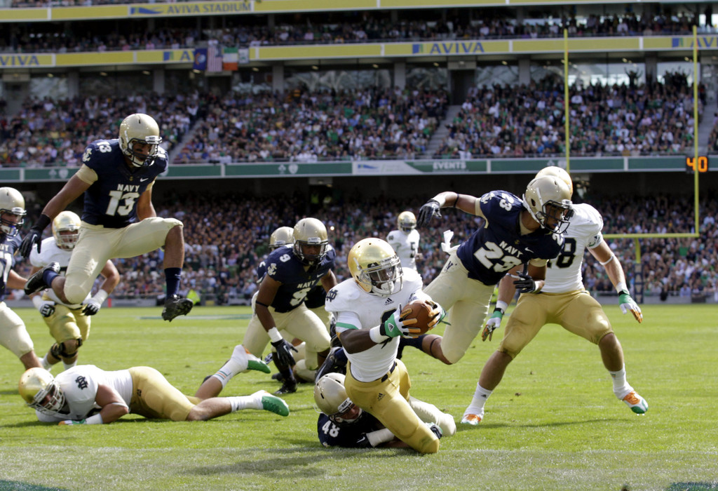 Notre Dame Pounds Navy 50-10 in Dublin (AP)
