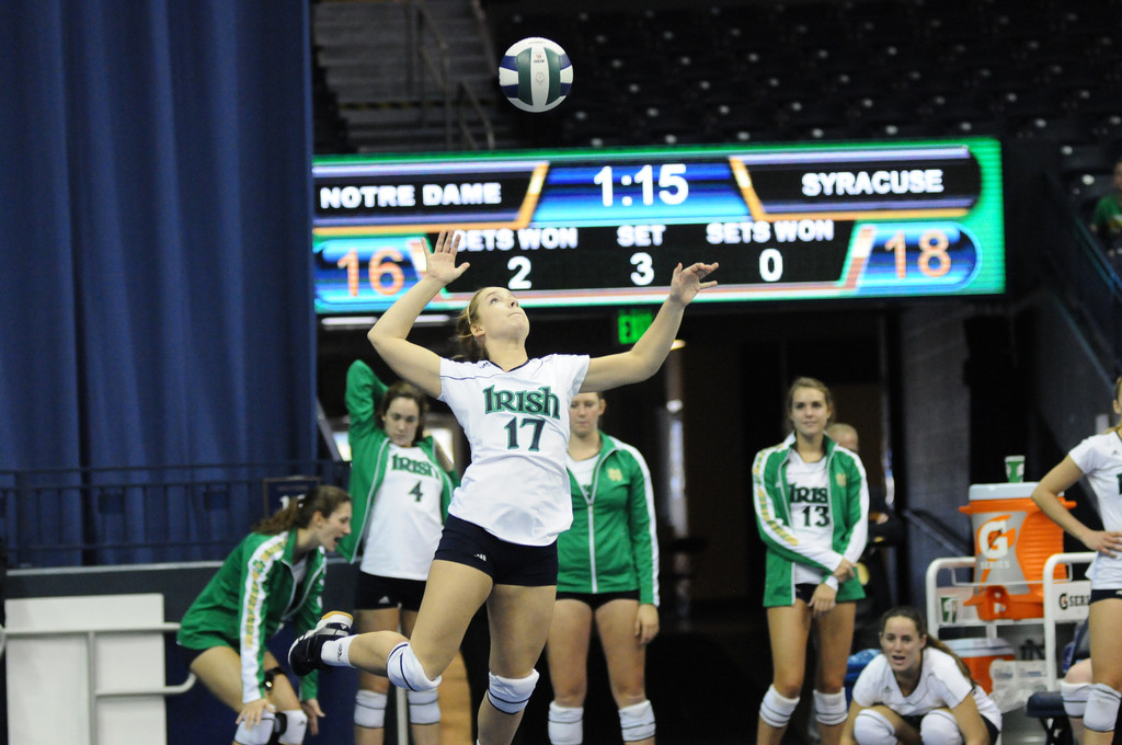 Notre Dame Women's Volleyball vs Syacuse 09-30-2012 Win (3-0)