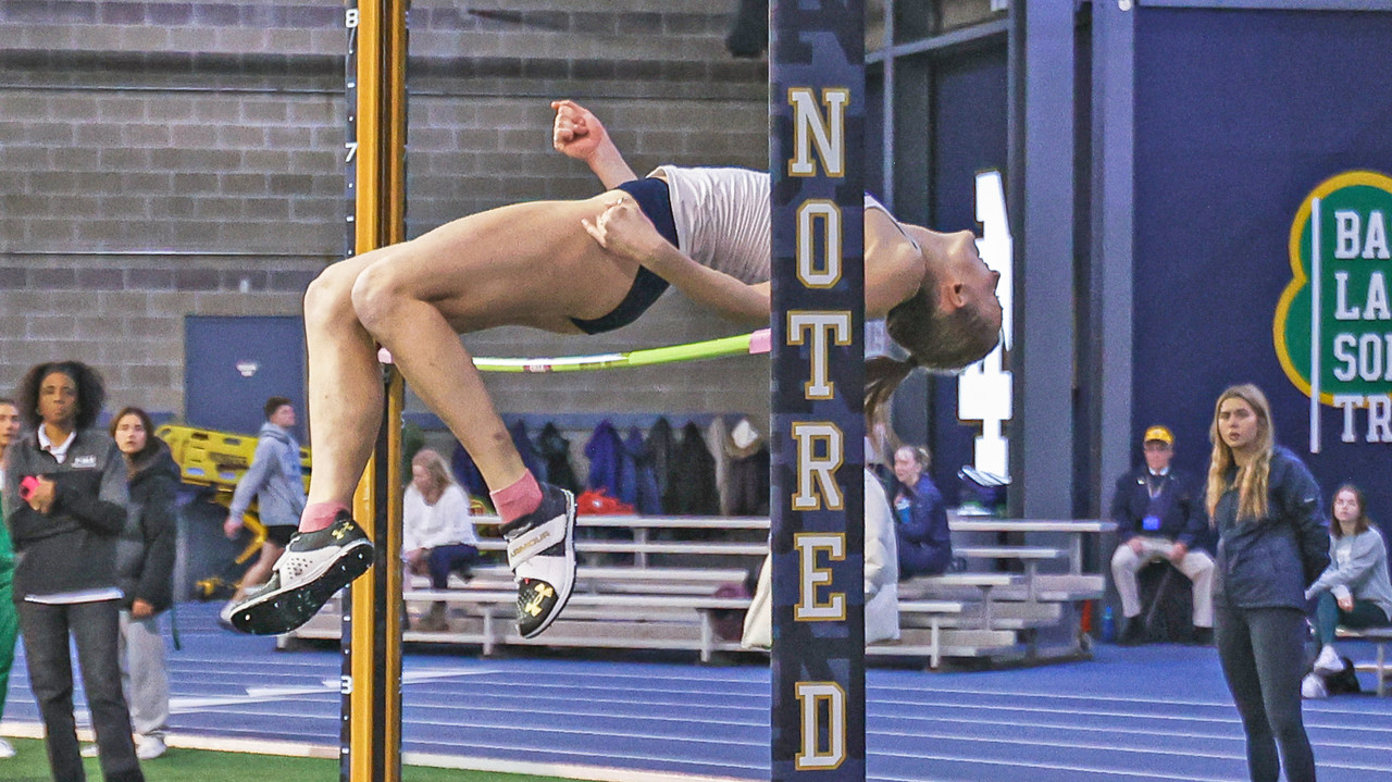 Madison Schmidt competes in the high jump