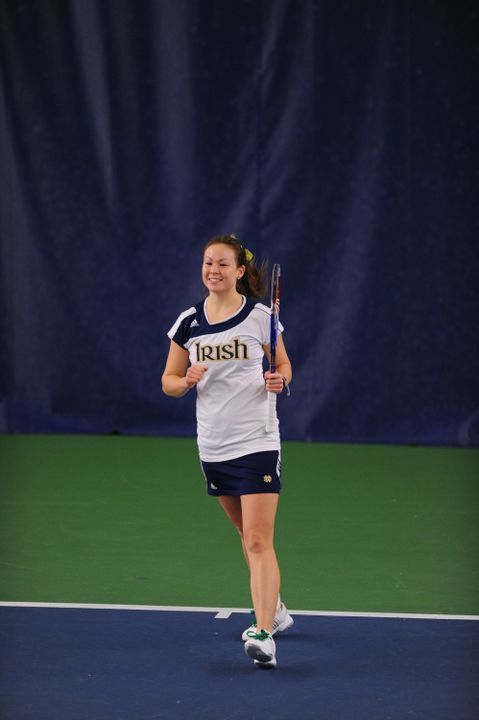 Senior Chrissie McGaffigan claimed a 6-4, 2-6, 6-4 to clinch a Notre Dame victory Monday at Iowa