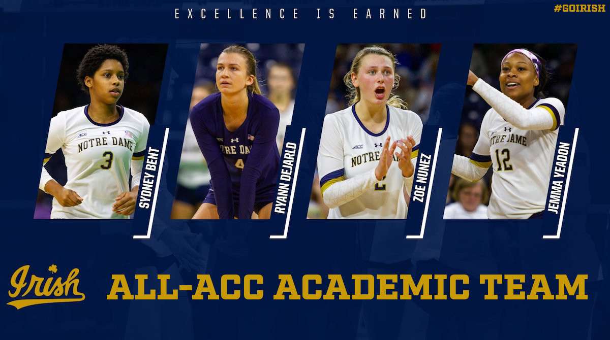 Irish Place Four On All-ACC Academic Volleyball Team 2018 Acadamic VB