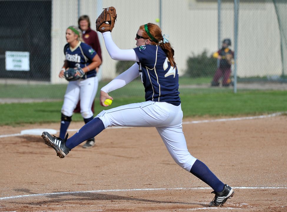 Notre Dame's pitchers teamed to blank College of Charleston and Iowa State Saturday afternoon.