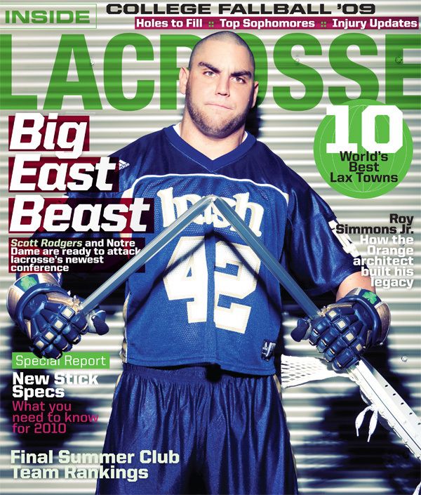 Scott Rodgers on the cover of the October issue of <i>Inside Lacrosse</i> magazine.