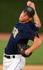 Rosters And Starting Rotations Set For Annual Blue-Gold Series (Oct. 5, 7, 8) Sophomore David Phelps - pictured during the 2005 Blue-Gold Series - will get another shot as the Blue team's game-1 starter when the 2006 series opens tomorrow at Eck Stadium (Oct. 5, 5:05 p.m.; photo by Matt Cashore).