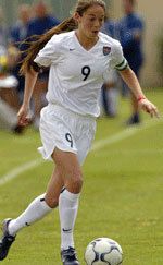 Kerri Hanks - pictured in action as captain of the U.S. Under-19 National Team - is a two-time winner of the prestigious USYSA Golden Boot Award.