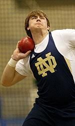 Garet Koxlein led a great effort by the Irish throwers in the weight throw, Notre Dame picked up 15 team points in the event.
