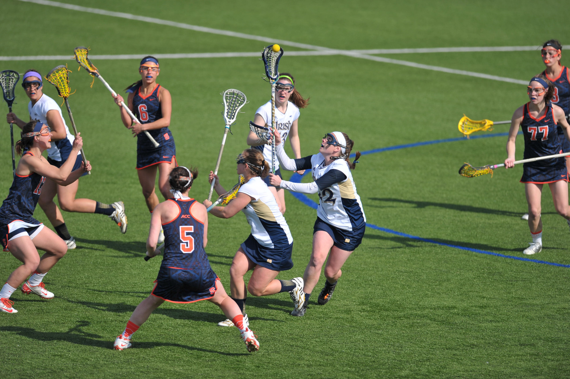 Three Women’s Lacrosse Players Named All-Region Margaret Smith controls one of her team-high 47 draws this year.