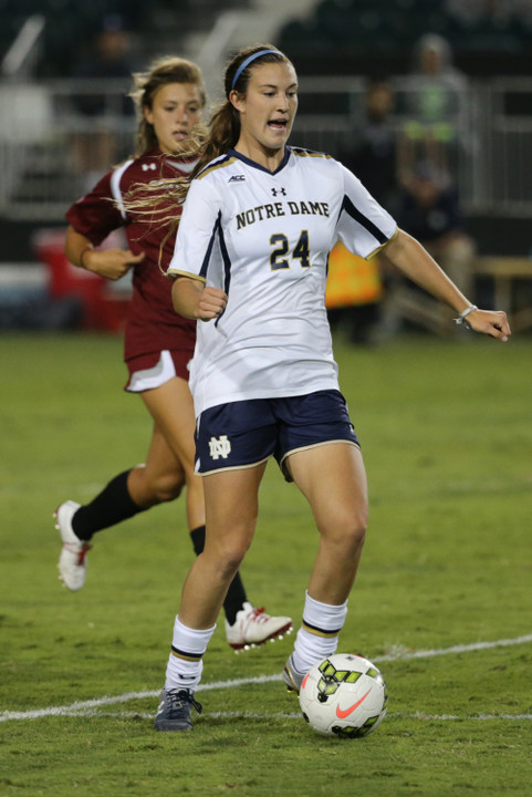 Junior defender/tri-captain Katie Naughton was one of the many Notre Dame standout performers during last weekend's games at Santa Clara and Stanford