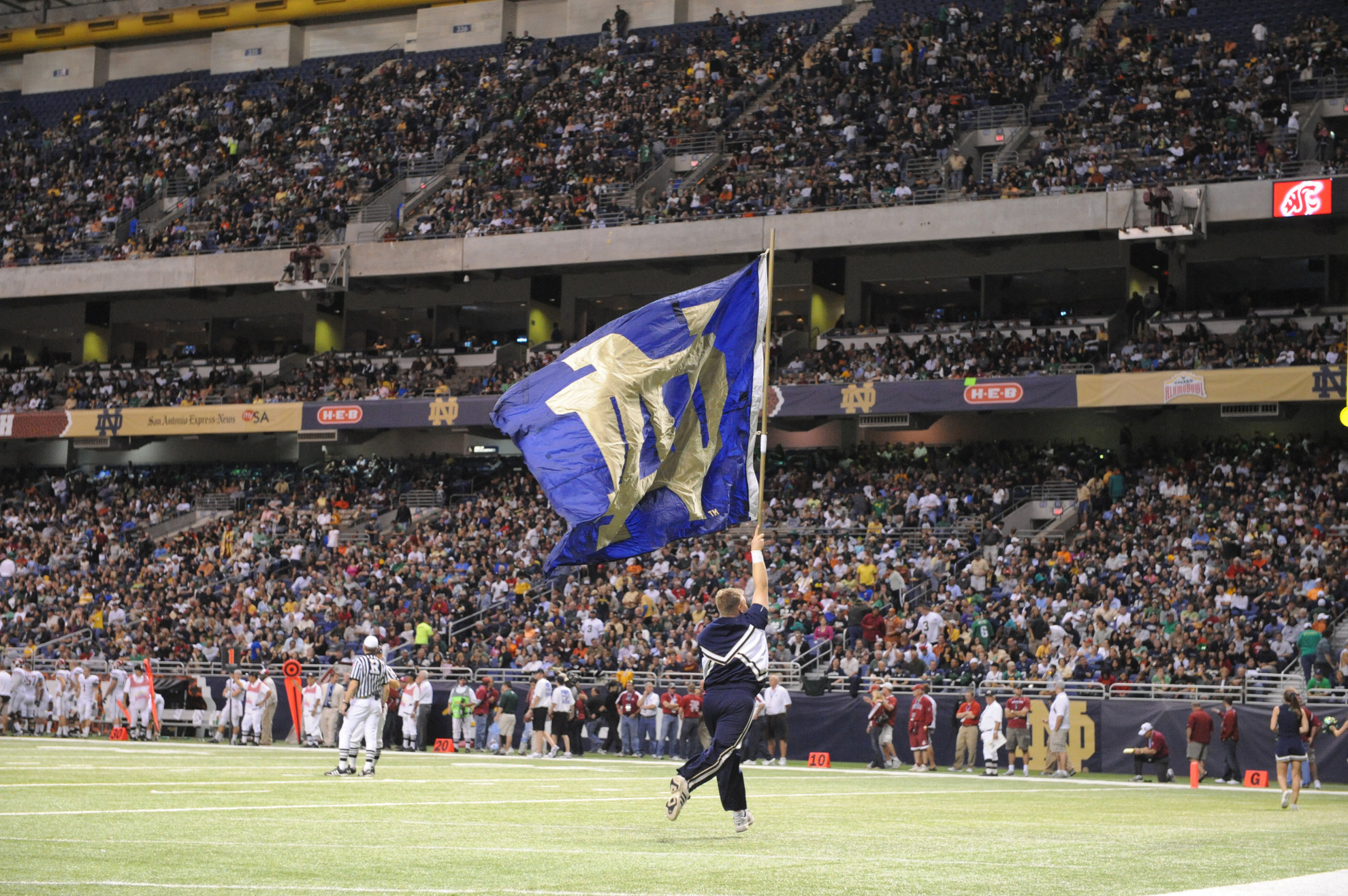 Building a New Tradition Notre Dame began an annual tradition in 2008 by playing a neutral site game in locations throughout the country. The first of these games was an October 31, 2008 match-up against Washington State played at the Alamo Dome in San Antonio, Texas.