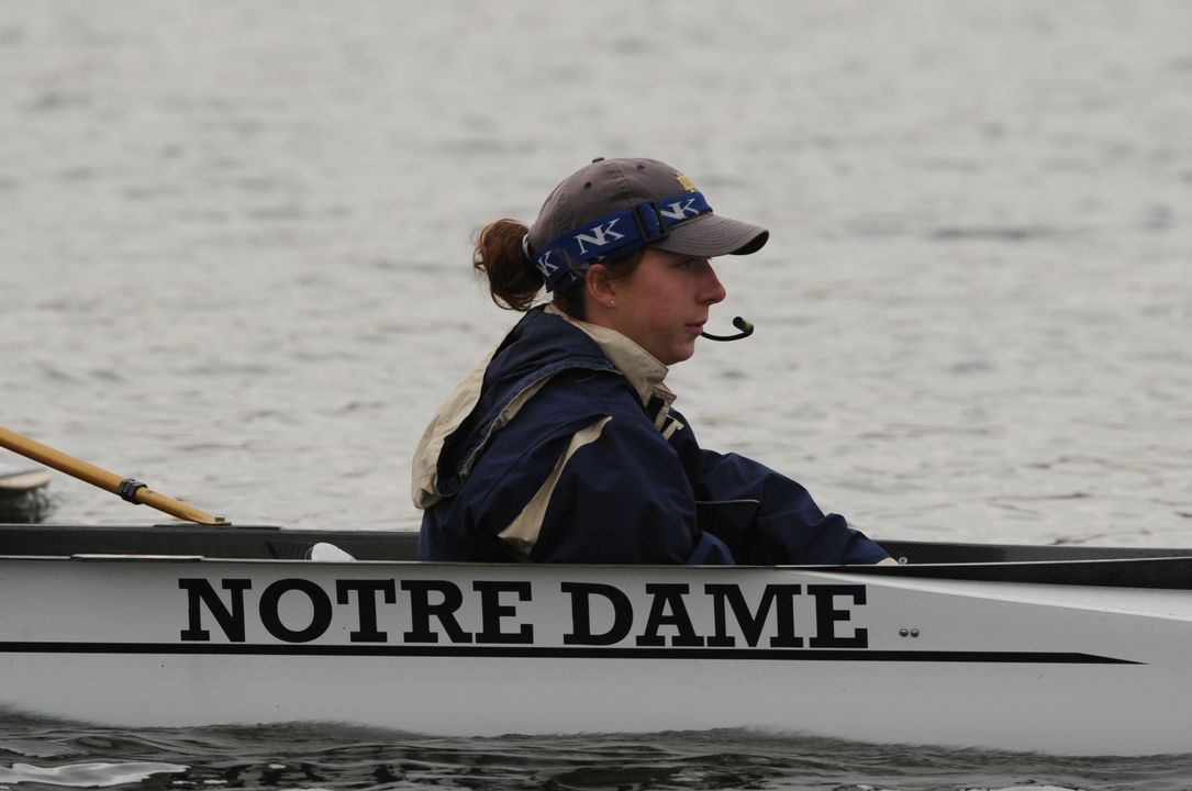 Jacqueline Gilhooly will serve as coxswain for Notre Dame's varsity four gold boat at the Head of the Rock.
