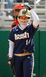 Beth Northway led the Irish with four hits on the afternoon against Rutgers