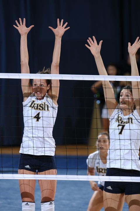 Notre Dame turned in 11.0 team blocks on Friday evening against No. 16 Cal Poly