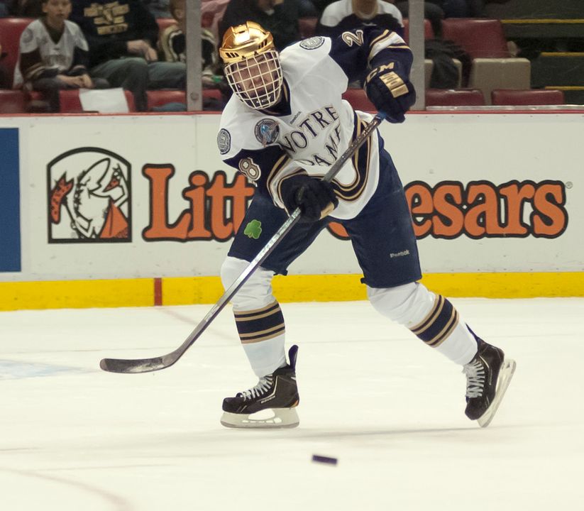 Junior defenseman Stephen Johns anchored an Irish defense that gave up two goals in the CCHA Championship.  He was +4 on the weekend and was named to the CCHA all-tournament team