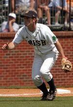 Notre Dame junior shortstop Brett Lilley - whose 3.78 cumulative GPA as an accounting major includes 4.0 and 3.91 marks in his past two semesters (spanning 39 credits) - leads the way for a Notre Dame baseball program that continues to put up impressive numbers in the classroom (photo by Pete LaFleur).