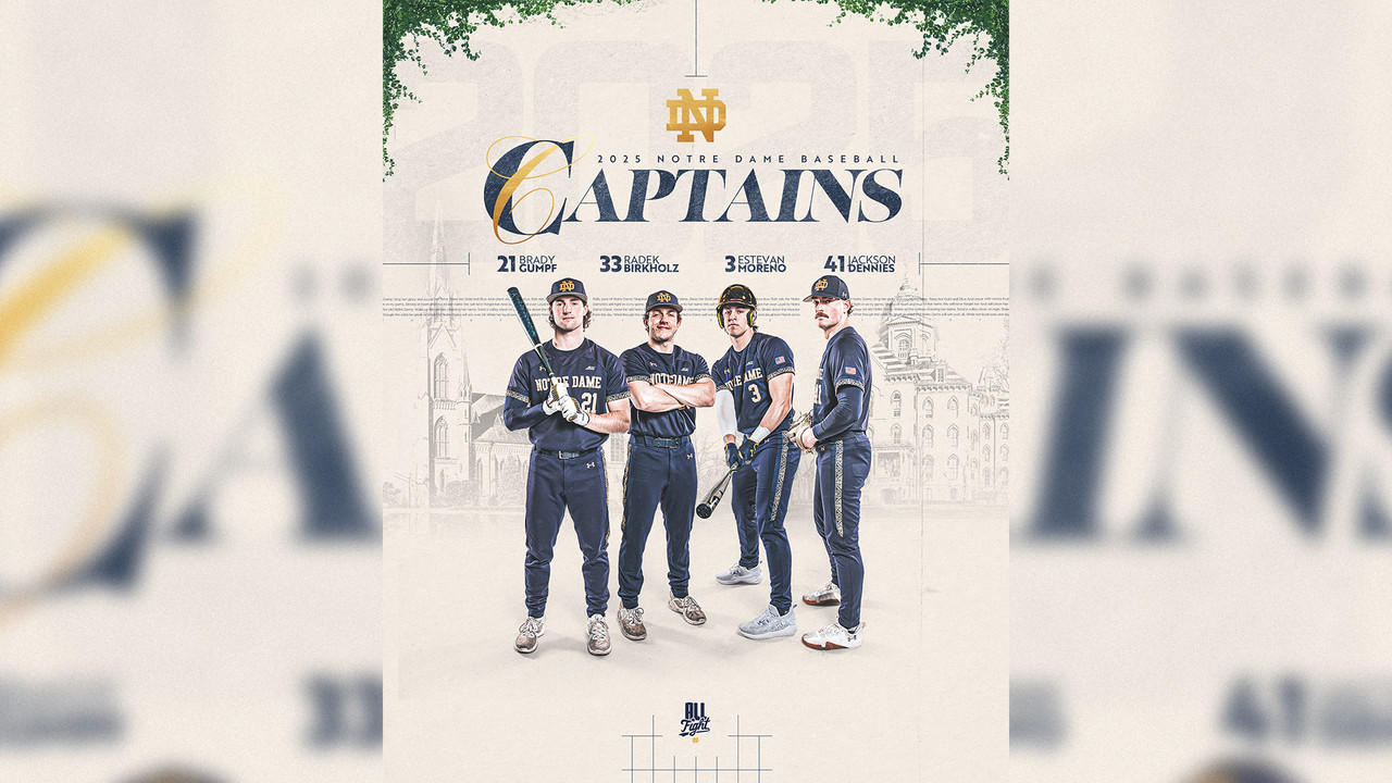 Graphic featuring the four players named captains for the baseball team.