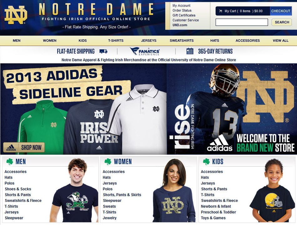 Irish fans can now order Notre Dame products through Fanatics.