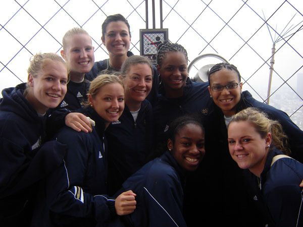Senior guard Melissa Lechlitner (center) and the Notre Dame women's basketball team stopped in exotic Monte Carlo on Wednesday afternoon before continuing on to Lake Como, Italy, where they are preparing for their second exhibition game on Thursday night.