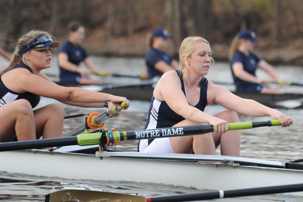 Joanna Poinsatte and the Irish varsity four earned a spot in the Petite Finals at the 2012 NCAA Championships.