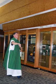 Fr. Doyle blessed the new decade of the Ring of Names in Heritage Hall on Nov. 13