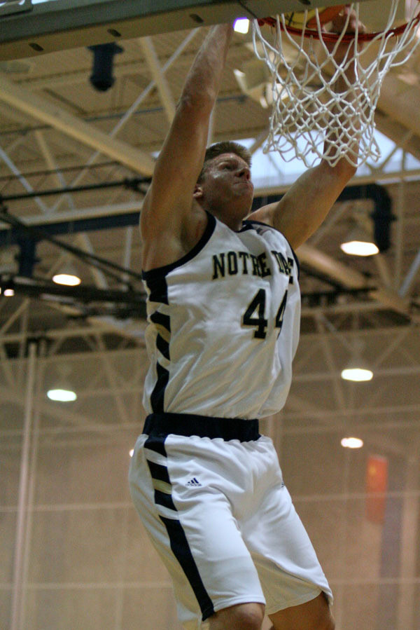 Notre Dame Hosts Annual Basketball Media Day The Notre Dame men's basketball team returns 12 monogram winners, including BIG EAST Player of the Year Luke Harangody, from last year's squad that went 24-8 and reached the second round of the NCAA Tournament.