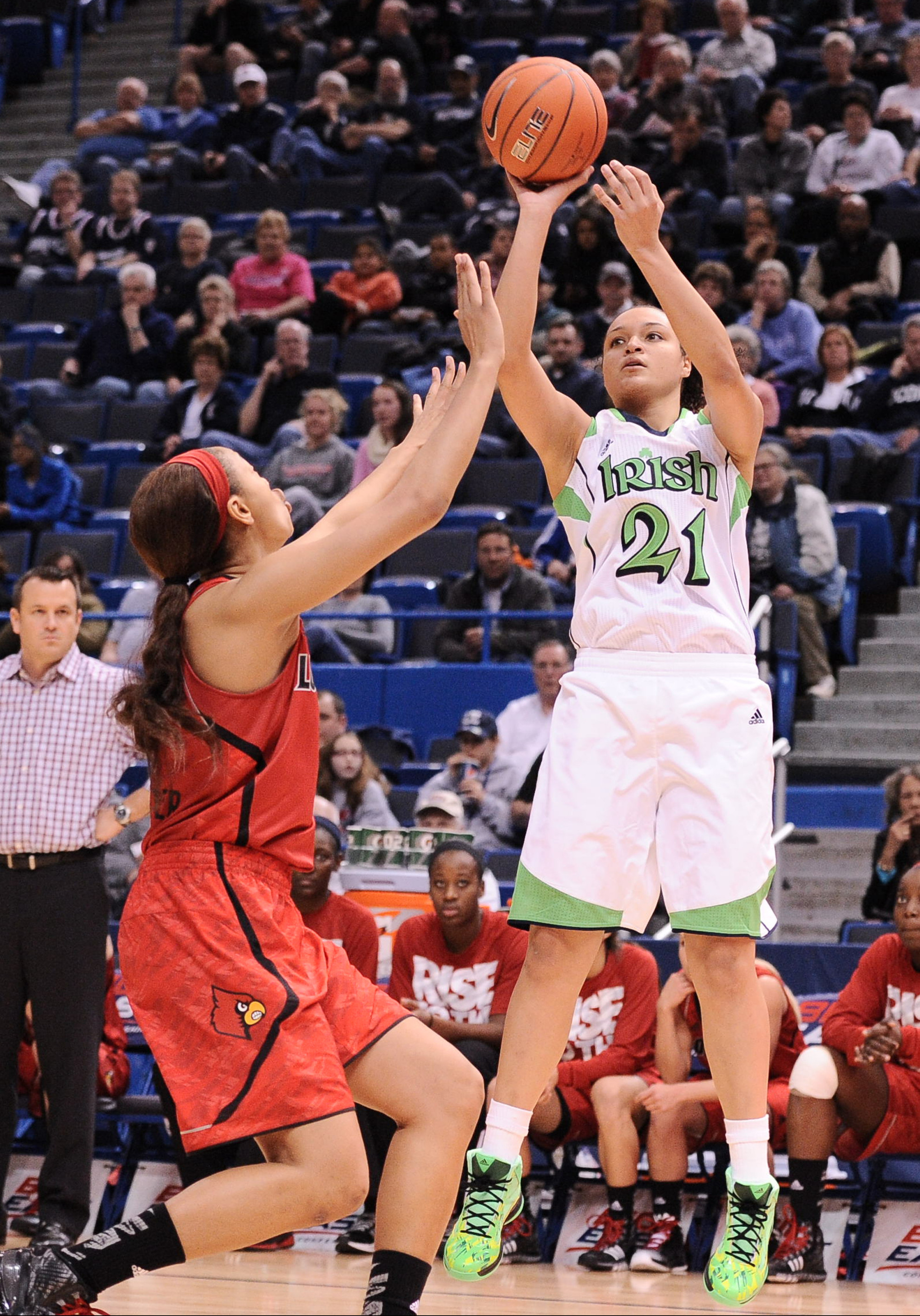 #2 Irish And #5 Duke Meet Tuesday In NCAA Elite Eight NCAA Womens Basketball 2013: 2013 Big East Tournament Semi-Final Louisville vs Notre Dame MAR 11