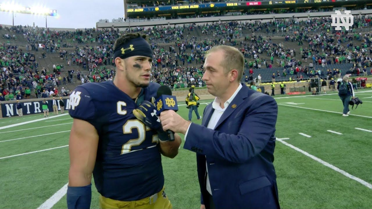 @NDFootball | Post Game Interview Drue Tranquil
