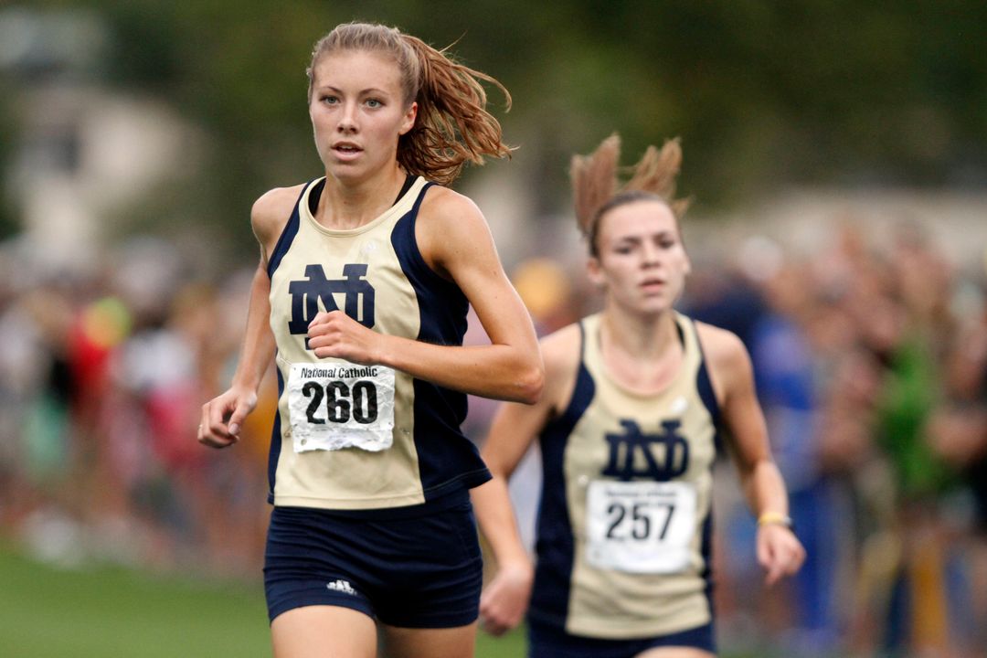 Senior Kelly Curran came in first in the women's varsity race at the 34th Annual National Catholic Championships.