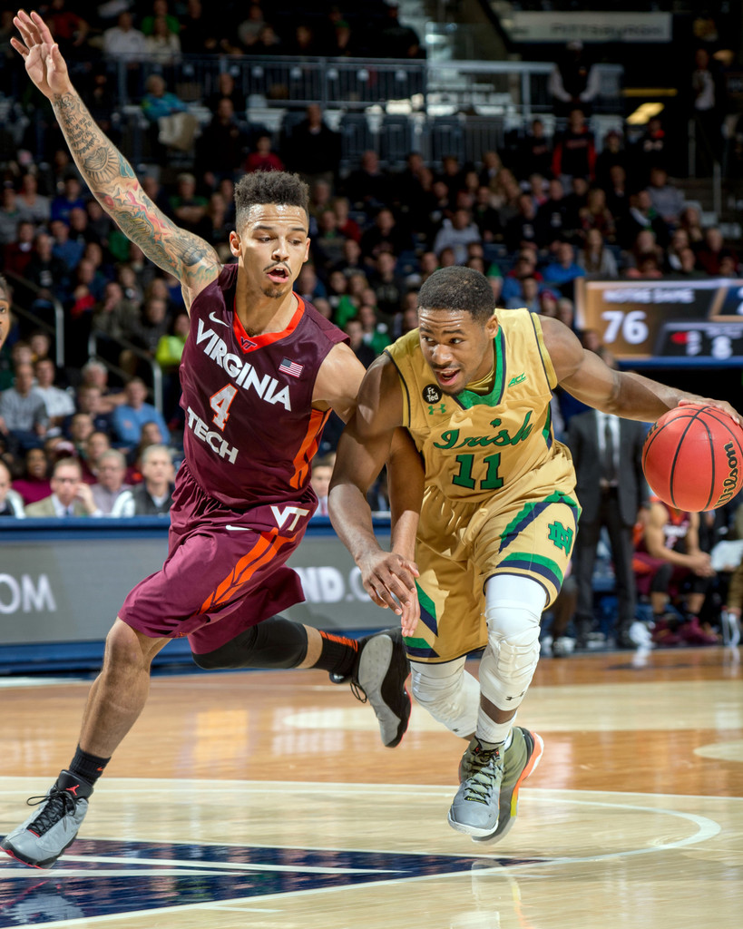Notre Dame, 83 vs. Virginia Tech, 81