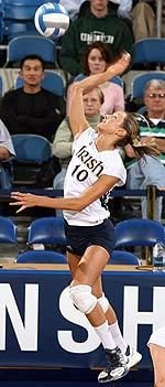 Junior Adrianna Stasiuk had 11 kills and 10 digs in the Irish 3-1 victory over the Vandals