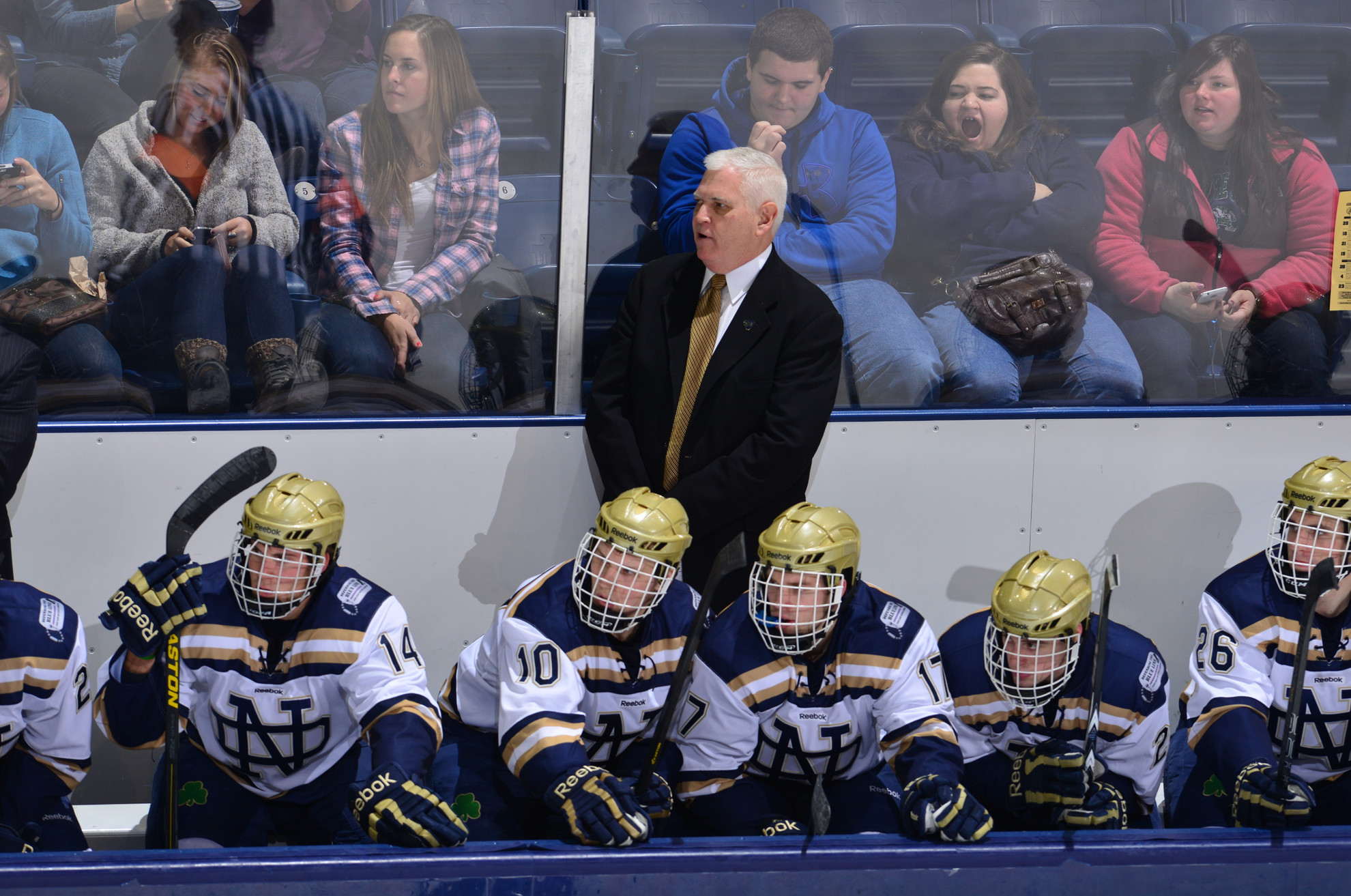 Crashing The Crease Irish head coach Jeff Jackson takes his team east this weekend to face the UMass.-Lowell River Hawks.