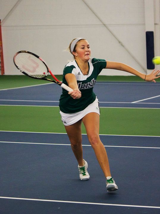Katherine White clinched the match against Maryland with her 6-2, 6-4 triumph at No. 6 singles.