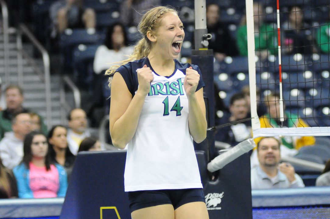 Senior Hilary Eppink had 10 kills and hit .438 in Notre Dame's 3-1 win over St. John's on Sunday.