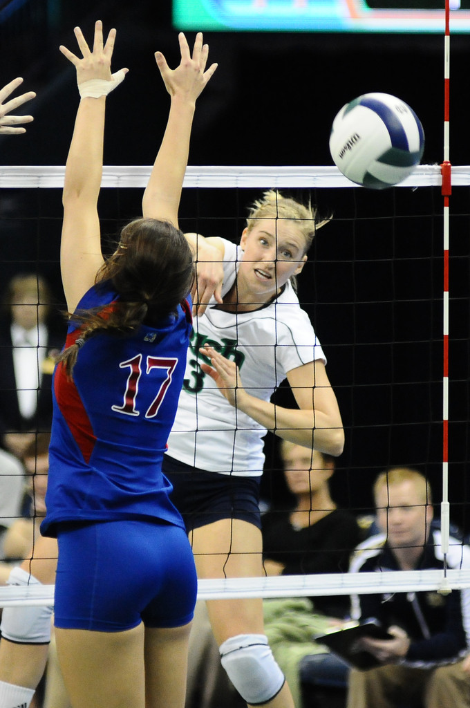 Notre Dame Volleyball vs. Kansas Notre Dame, Ind. (Purcell Pavilion) W, 3-1