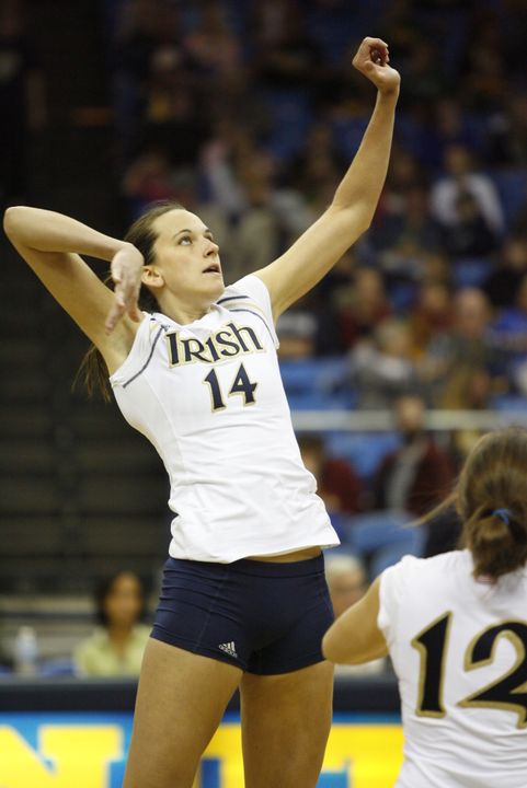 Justine Stremick is one of two rising seniors on the 2008 Irish volleyball team.