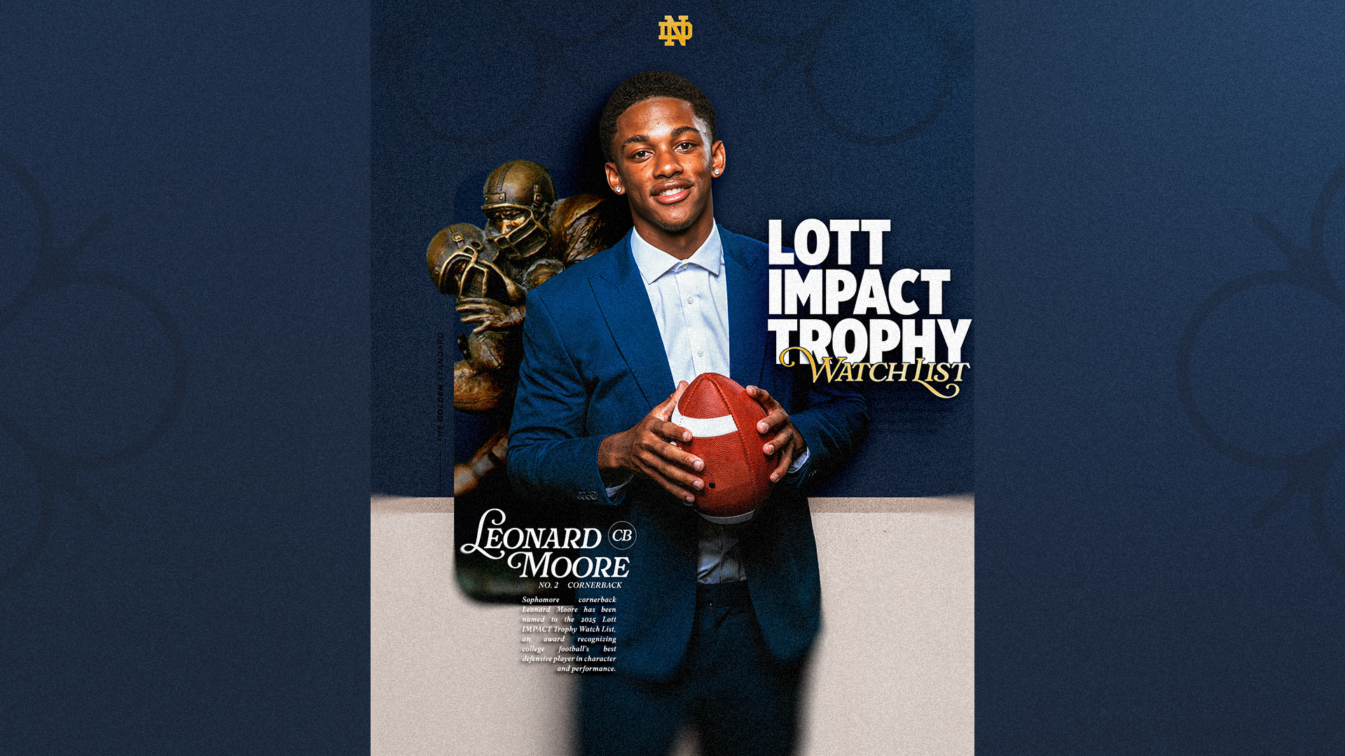Moore Named to Lott IMPACT Trophy Watch List Moore Named to Lott IMPACT Trophy Watch List