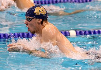 Sophomore Daniel Rave set the school record in the 200-yard breaststroke by going 1:59.86 during the finals on Saturday evening.