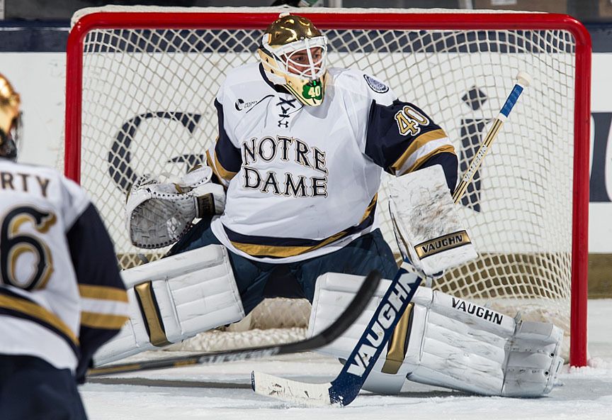 Cal Petersen set an NCAA record with 87 saves as Friday night turned into Saturday morning.