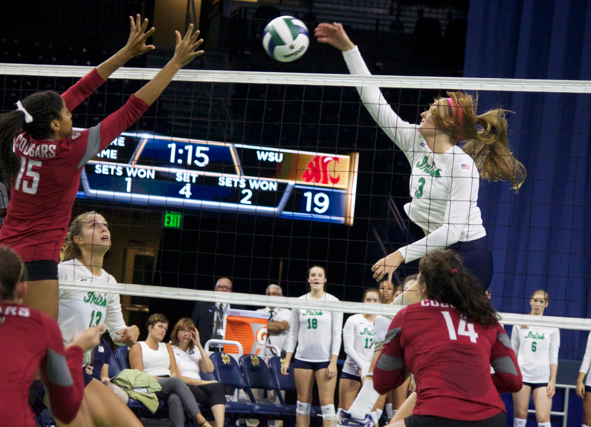 Volleyball Loses To IUPUI, 3-0, Saturday Freshman Sam Fry led the Irish with eight kills, six blocks and a .368 attack percentage Saturday against IUPUI.