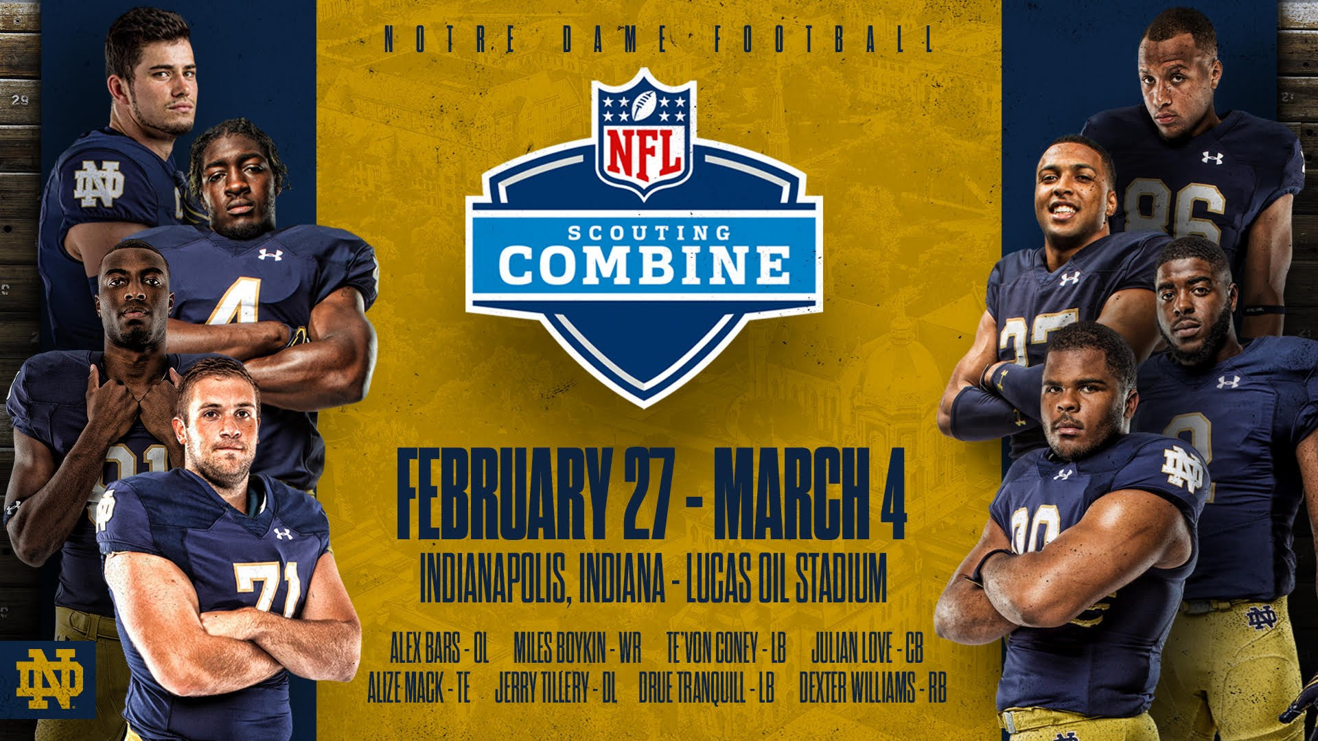 Eight Former Irish Players Head To NFL Combine 2019 NFL Combine Invitees