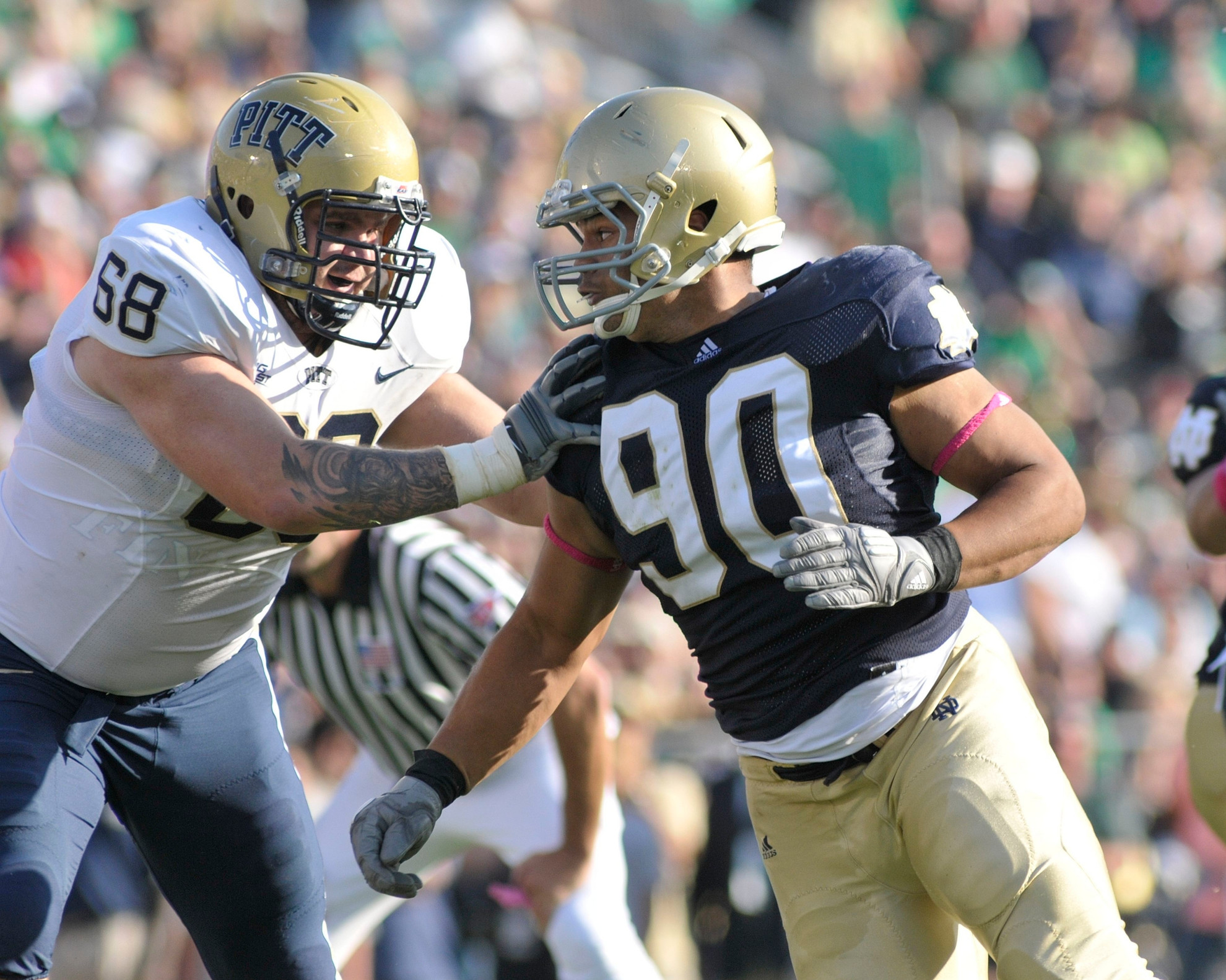 Fighting Irish Visit In-State Rival Purdue Saturday Night Senior defensive end Ethan Johnson registered two sacks in Notre Dame's 23-12 win over Purdue last year at Notre Dame Stadium.