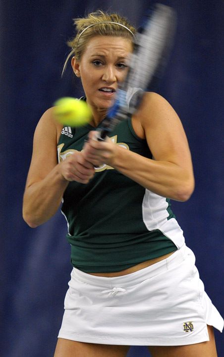 Senior Kelcy Tefft clinched the win for the Irish with a victory at No. 1 singles.