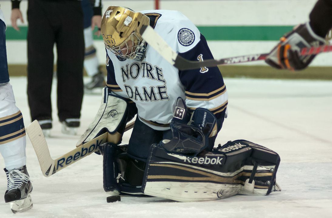 Steven Summerhays made 29 saves to help Notre Dame to a 4-3 win over Bowling Green in game two of the CCHA Quarterfinals.