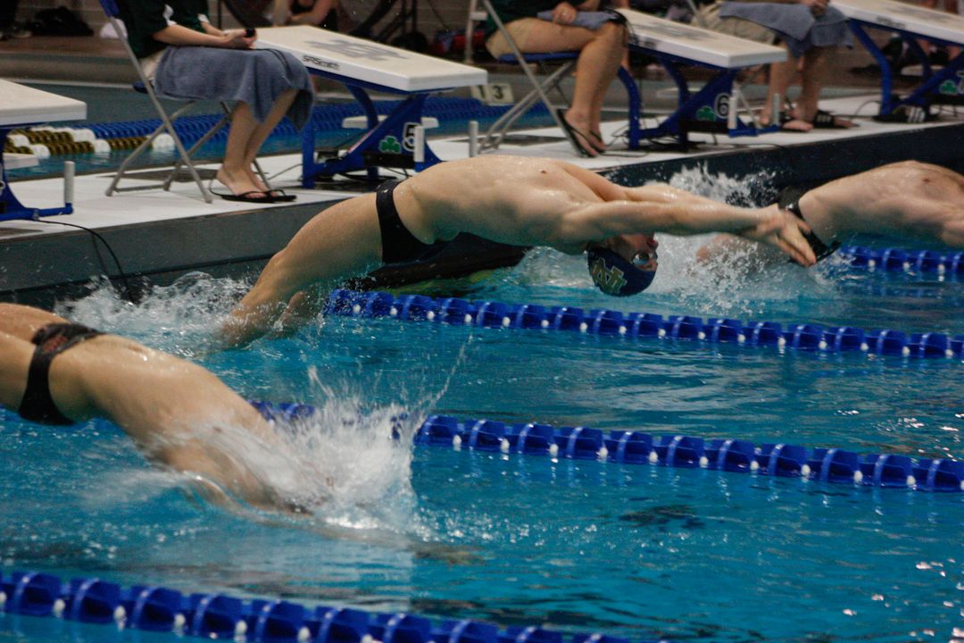 The Irish remain in the lead through two days of swimming action at the 2010 BIG EAST Championships.