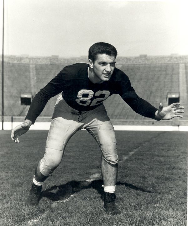 Lineman Leon Hart served as co-captain of the 1949 squad and went on to win the Heisman Trophy as a senior.