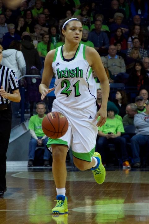 Junior guard Kayla McBride scored a (then) career-high 21 points in Notre Dame's 73-72 win at Connecticut on Jan. 5.