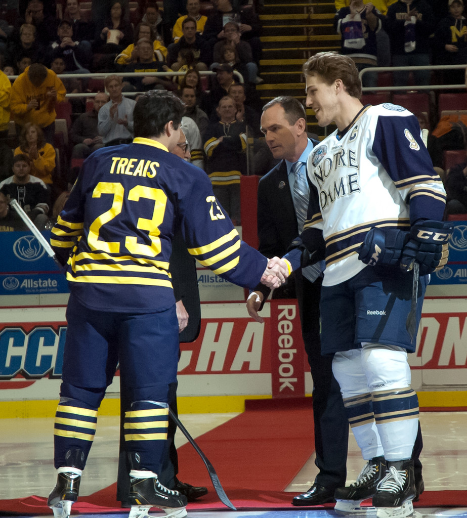 Notre Dame Men's Ice Hockey wins CCHA Championship over Michigan on 03-24-2013