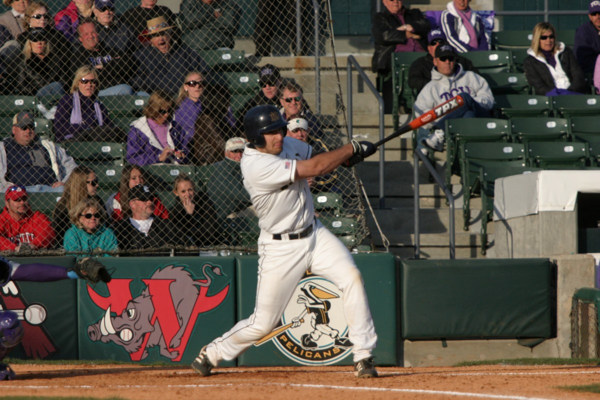 Weglarz Smacks Three Doubles, Phelps Logs Another Strong Start In 4-1 Win Over #12 TCU Matt Weglarz collects the first of his three doubles in the 4-1 win over #12 TCU (photo by Pete LaFleur).