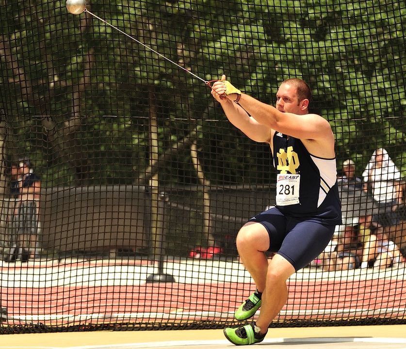 Senior Andrew Hills won the hammer throw at this year's BIG EAST Outdoor Championships.