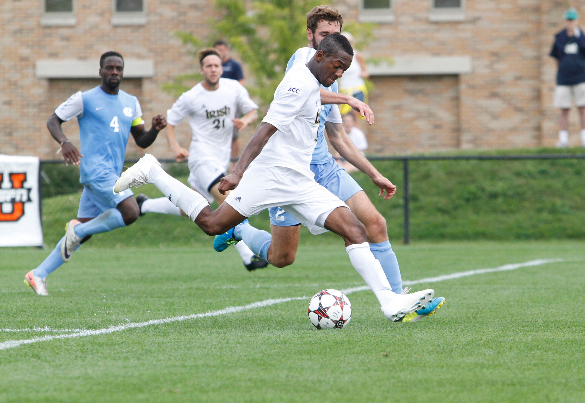 #2 Notre Dame Returns Home To Face #8 North Carolina Leon Brown scored the equalizer in last season's 1-1 draw with North Carolina.